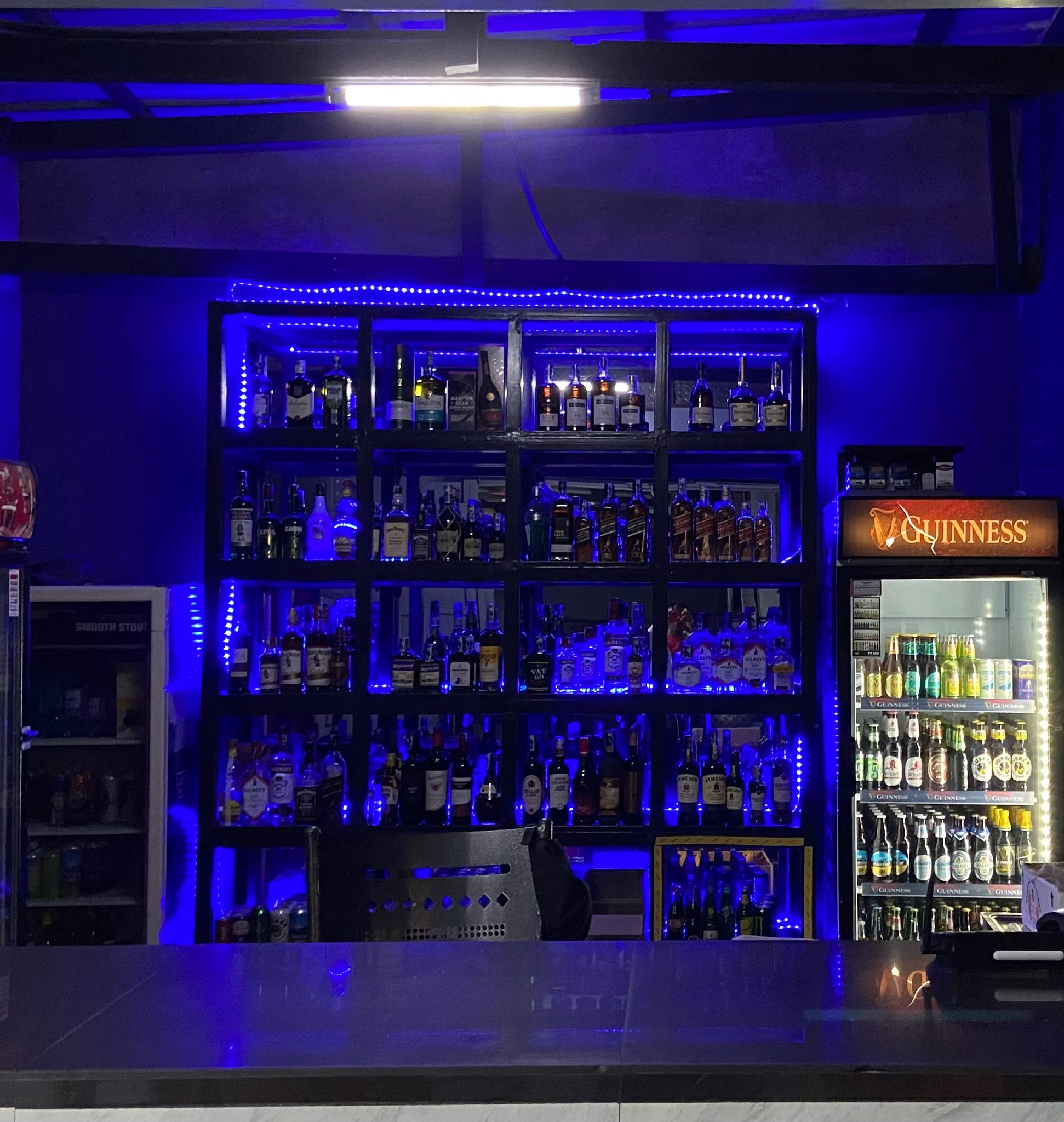 Drinks shelves and bar counter at Lemara Gardens Embakasi